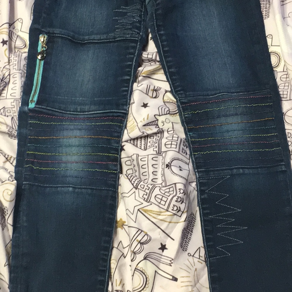 Colorful Line and zippers jeans - Picture 3 of 5